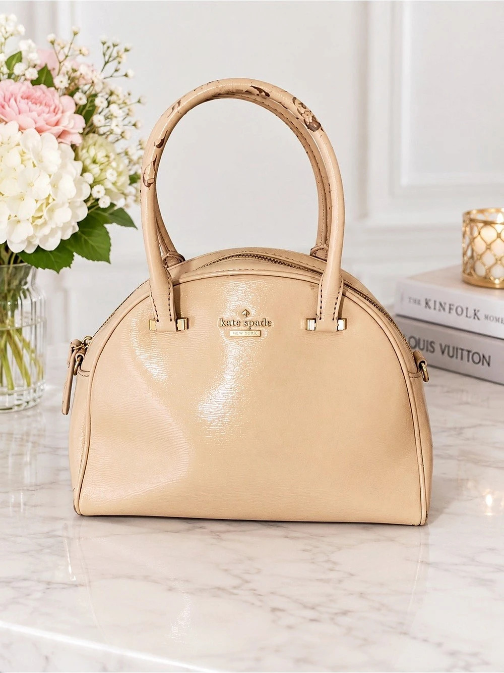 Kate Spade Beige Patent Leather Handbag